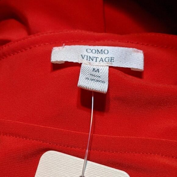 🆕NWT RED COMO VINTAGE SLEEVELESS DRESS WITH BOWTIE ON BACK - M - Picture 3 of 10